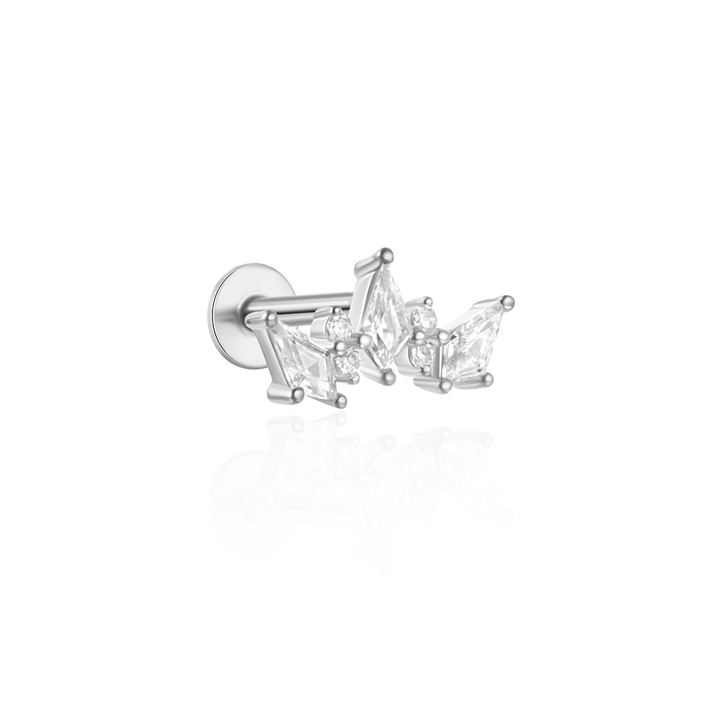 1 Pièce Style Simple Fleur Placage Argent Sterling Zircon Boucles D'oreilles display picture 89