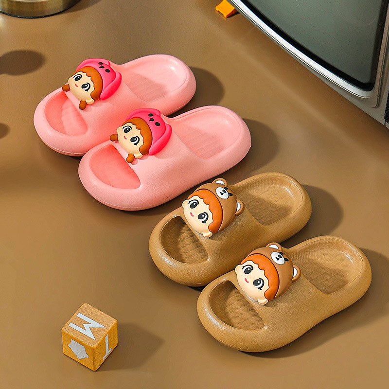 Niños zapatillas EVA para niños verano bebé antideslizante niñas suela suave duradera interior lindas zapatillas hermano mayor