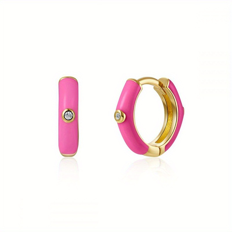 Copper Zircon C-shaped Ear Cuffs Versatile Stylish Stud Earrings_voghion.com