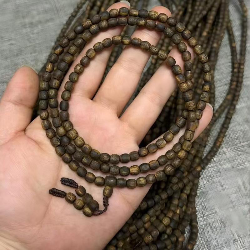 天然绿奇楠鼓珠05mm沉香手串保真老料沉香原木手串文玩厂家直销|undefined