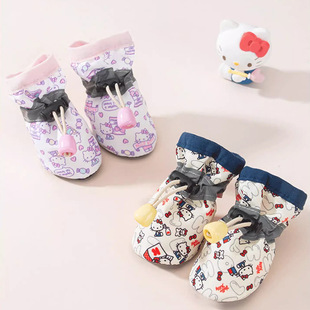Cute Printed Puppy Shoes Small Dog Pets Don't Fall off Feet Autumn Thin Indoor Dog Foot Cover Autumn Warm