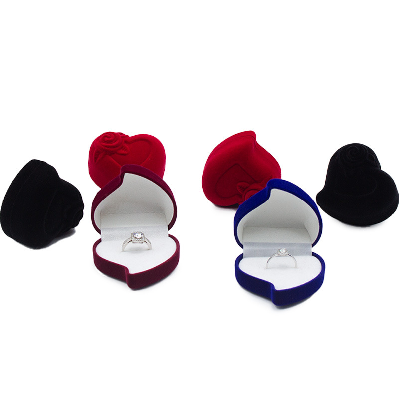 Caja de anillo de flores de corazón de melocotón torcido, caja de anillo de corazón de melocotón, caja de joyería, caja de joyería, caja de almacenamiento de joyería