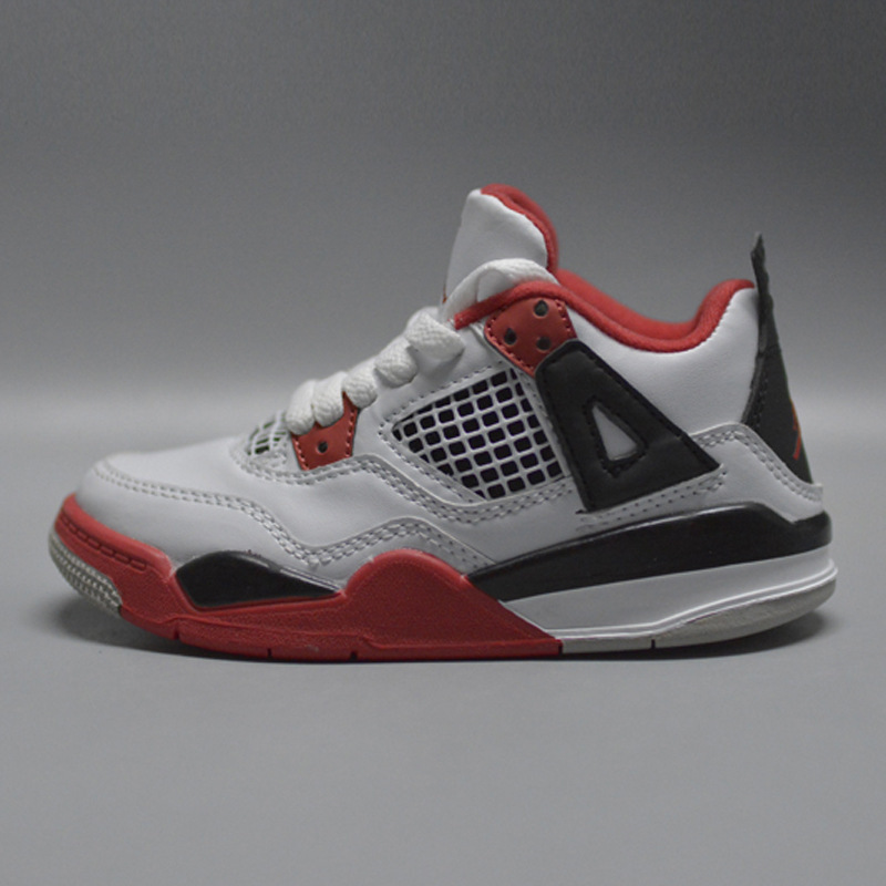 Venta al por mayor AJ4 zapatos para niños y niñas bebé Joe 4 zapatos de baloncesto niños mayores estudiantes zapatos de entrenamiento con cordones Putian zapatos de los niños Putian