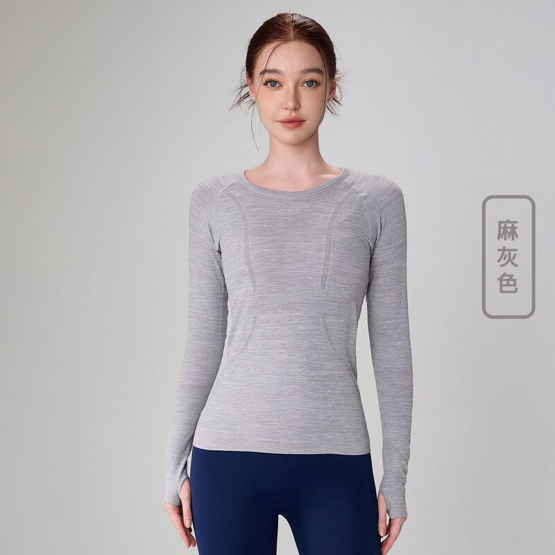 环盼瑜伽服无缝运动速干衣女户外修身显瘦运动长袖瑜伽上衣健身服|undefined