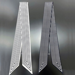 Xiang Chen Fashion New Striped Korean High-Quality Twill Women's Ribbon Buckle Bag Handles Ribbon Hairband Small Collar Scarf