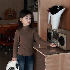 奶油kids童装女童套头毛衣2025冬季新款洋气儿童百搭打底针织衫