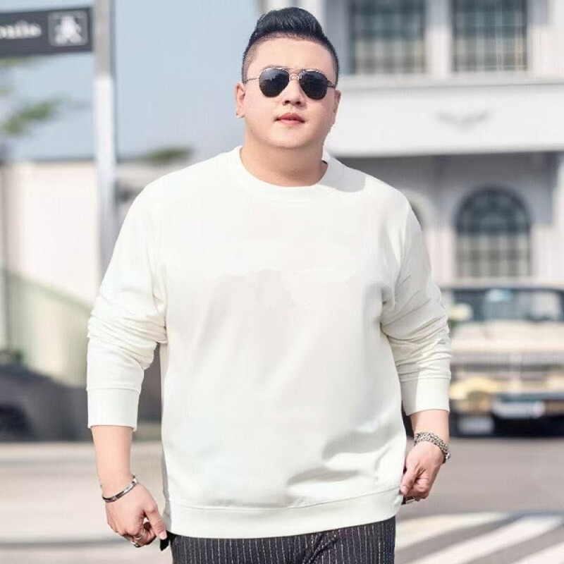 Round Neck Sweatshirt, Loose and Simple, Sports Plus Fat, Pure Color T-Shirt, Large Size Men's Long-Sleeved Bottoming Shirt, Trendy Round Neck Sweatshirt, Loose and Simple, Sports Plus Fat, Pure Color T-Shirt, Large Size Men's Long-Sleeved Bottoming Shirt, Trendy