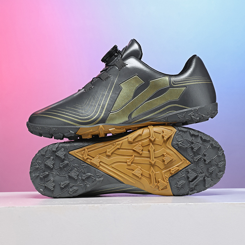 Baochuan nuevo zapato de fútbol transpirable para niños botón giratorio para niños TF clavos rotos zapatos de entrenamiento de fútbol transfronterizos