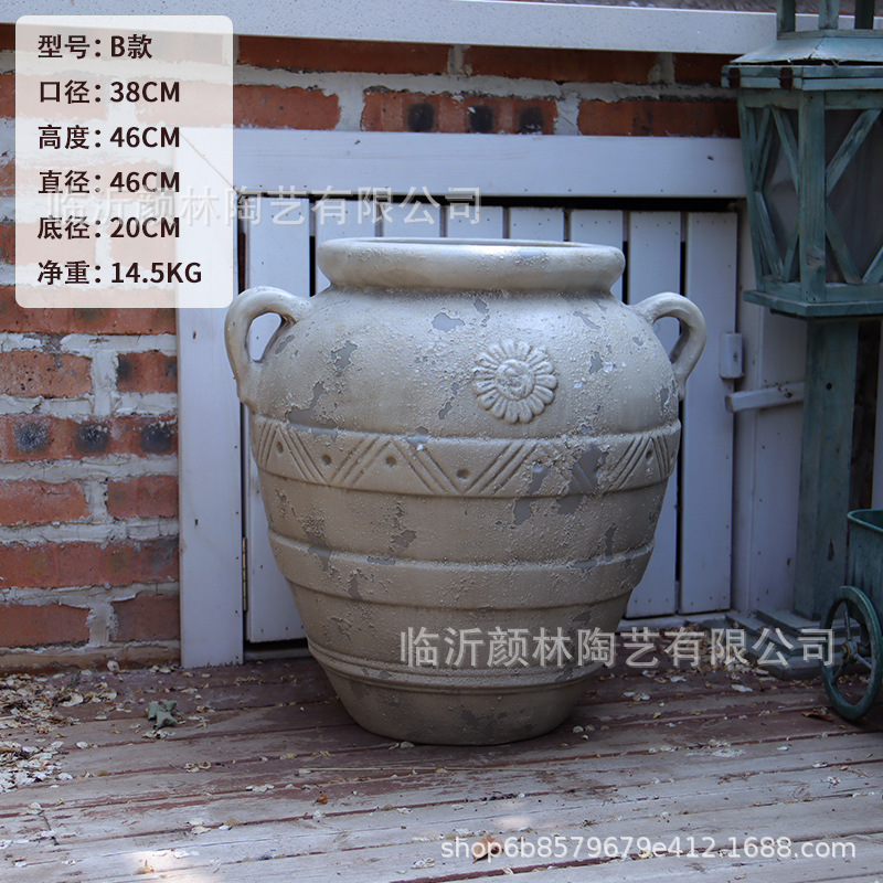 vasijas de cerámica europea antiguo maceta de cerámica roja jardín al aire libre maceta verde jardín de estilo romano jardín paisaje decoración maceta de cerámica grande