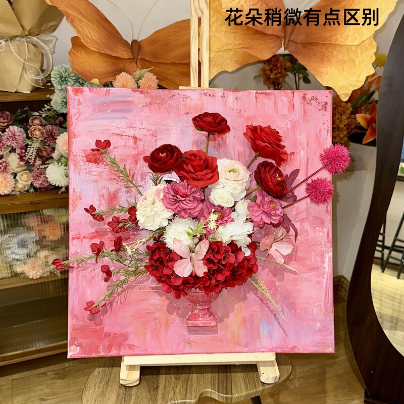 プリザーブドフラワー半壁花瓶シンプルなヨーロッパアート絵画植木鉢製図板手描き花器背の高いフラワーアレンジメント花瓶卸売|undefined