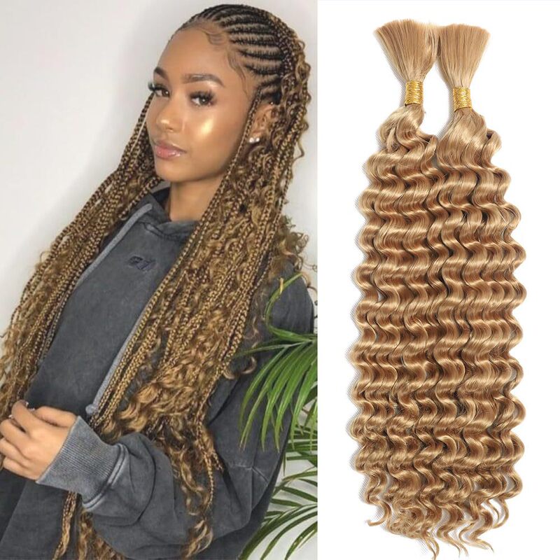 Cross-border Europe and the United States 18 inch loose deep wave braided hair bohemian braid synthetic deep wave hair extensions