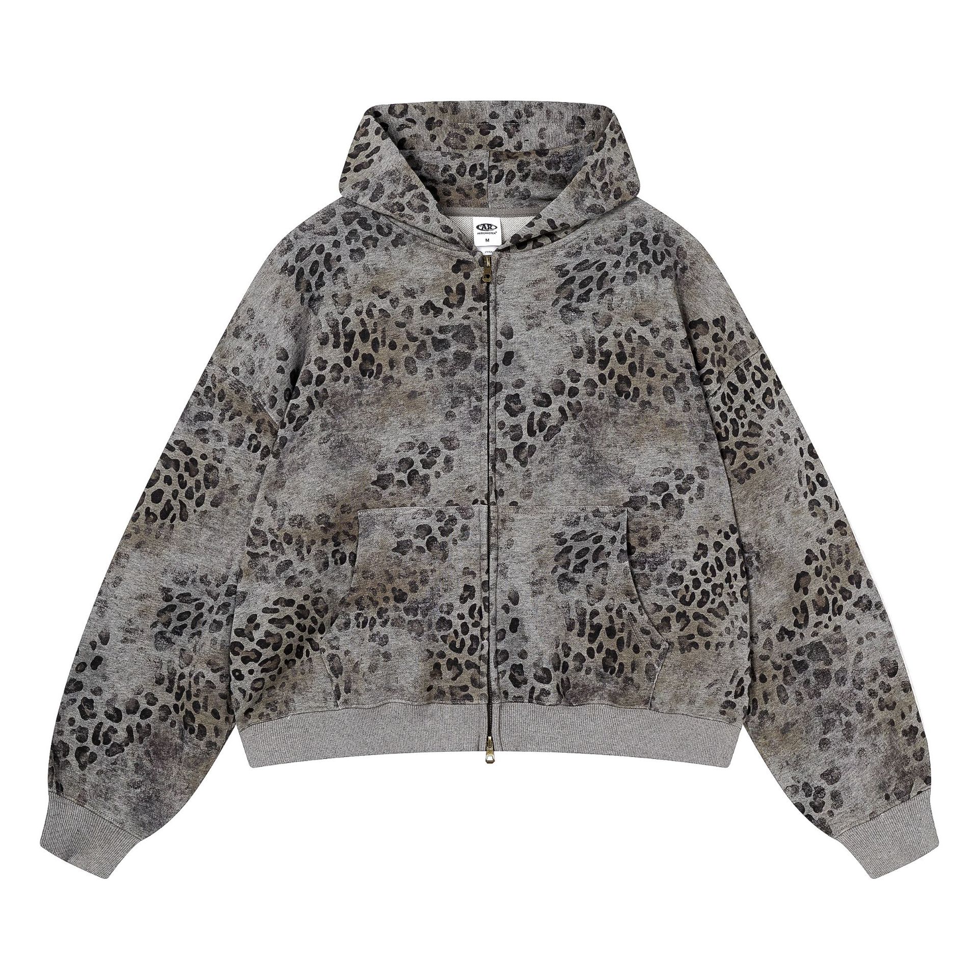 Chain tide nuevo invierno estilo americano marca de moda set leopardo con camisa encapuchada de lana chaqueta pantalones cortos set hombre y mujer