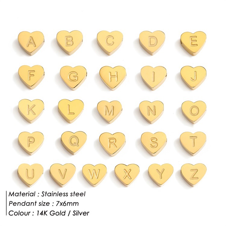 2g Weight 0.05µm-0.08µm Gold Plating Thickness PVD Coated Gold Plating Process Pendant Jewelry Making Type Stainless Steel PVD Coated 14K Gold Real Gold Plated Letter Pendant