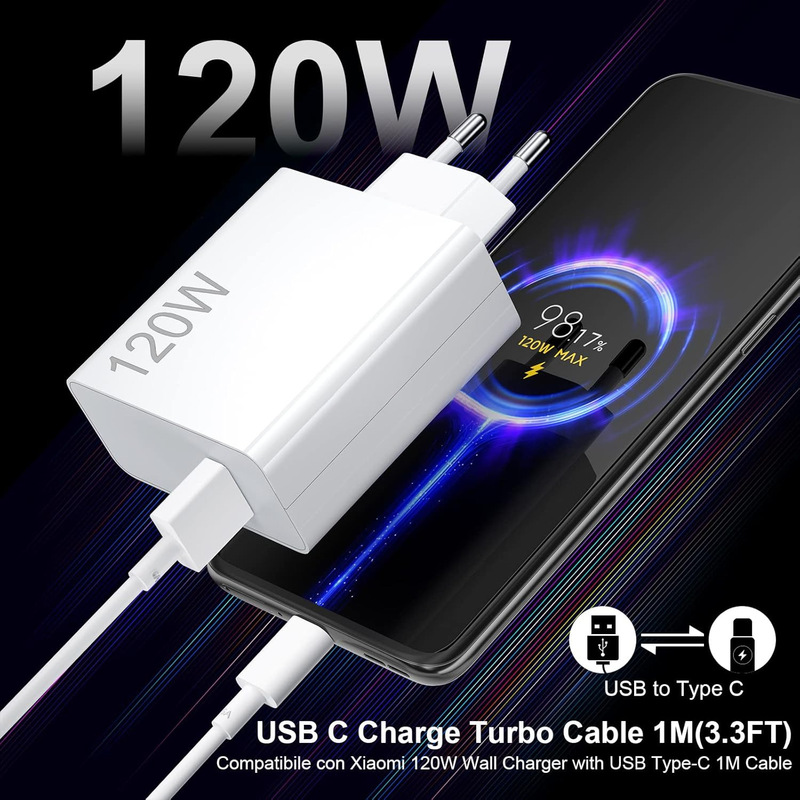 Xiaomi 120W充電器純正クロスボーダー欧州規格急速充電器USBモバイル急速充電セットゴールドスタンダード対応|undefined