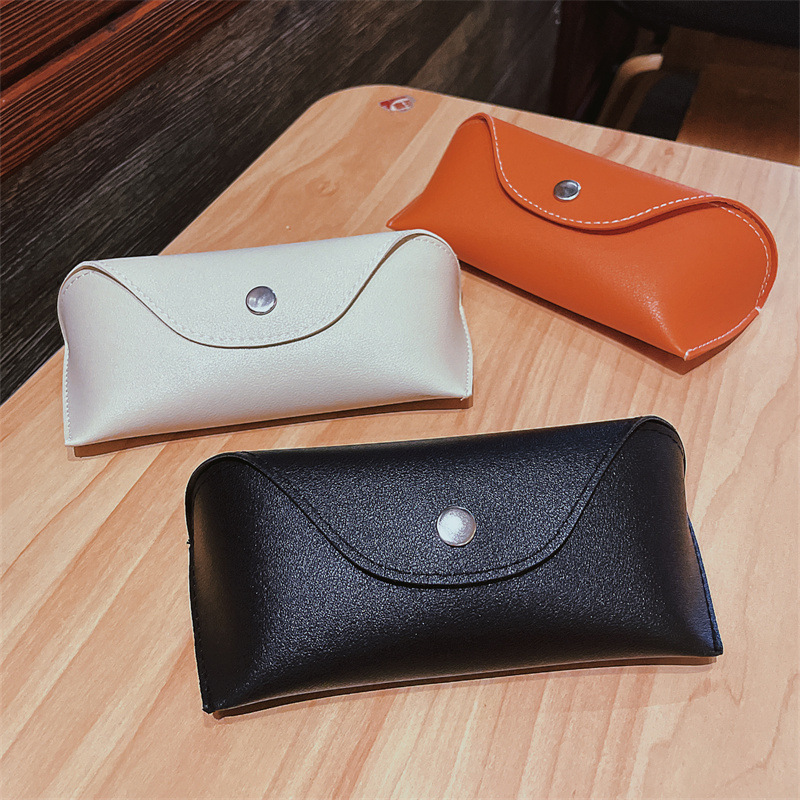 Printable Logo Mirror Box Leather U-Shaped Flat Glasses Case Snap-On Anti-Pressure Packaging Box Sunglasses Case