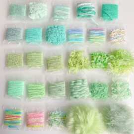 浅绿系手混线小样藏族脏鞭发绳文玩头饰原创辅料DIY配件迷你线板