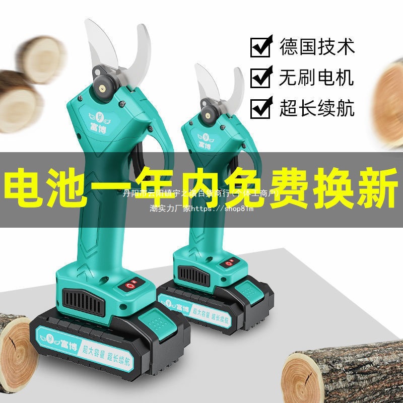 电动树枝剪锂电充电式修枝剪果枝花椒电剪刀果树粗枝修剪刀高