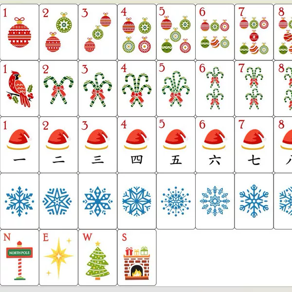 In stock - No. 32 four-layer acrylic red Christmas American mahjong mini travel hand-cranked Jewish hand-played mahjong