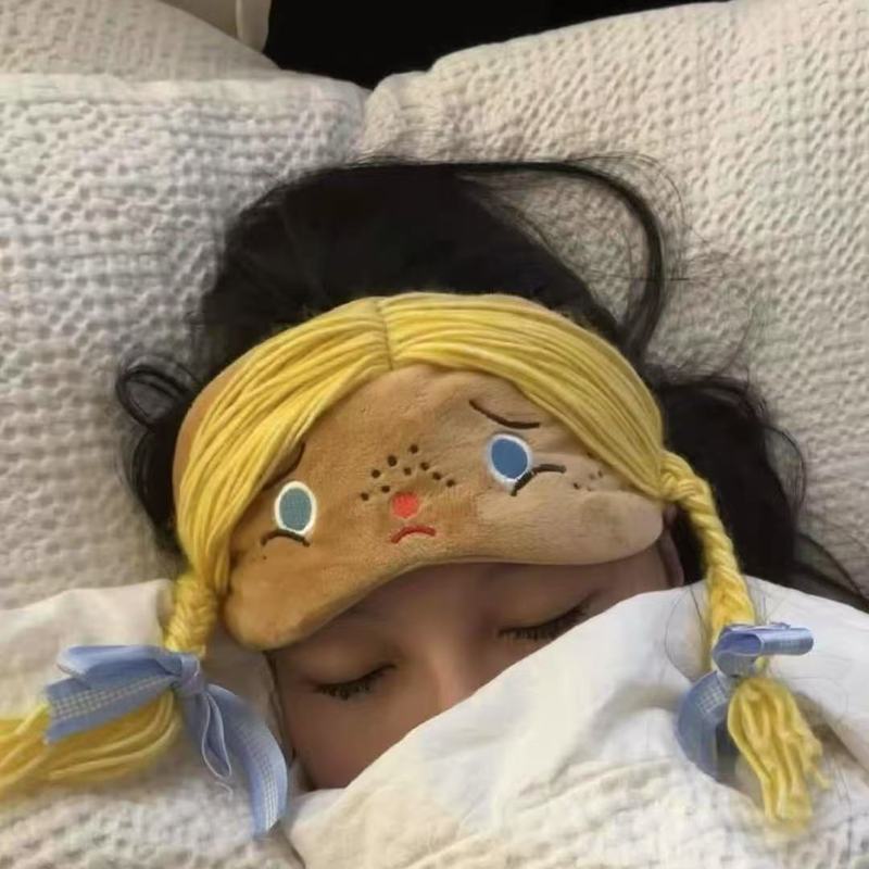 日系ins童趣可爱卡通金色假发眼罩睡眠遮光罩甜美少女心眼罩饰品|undefined