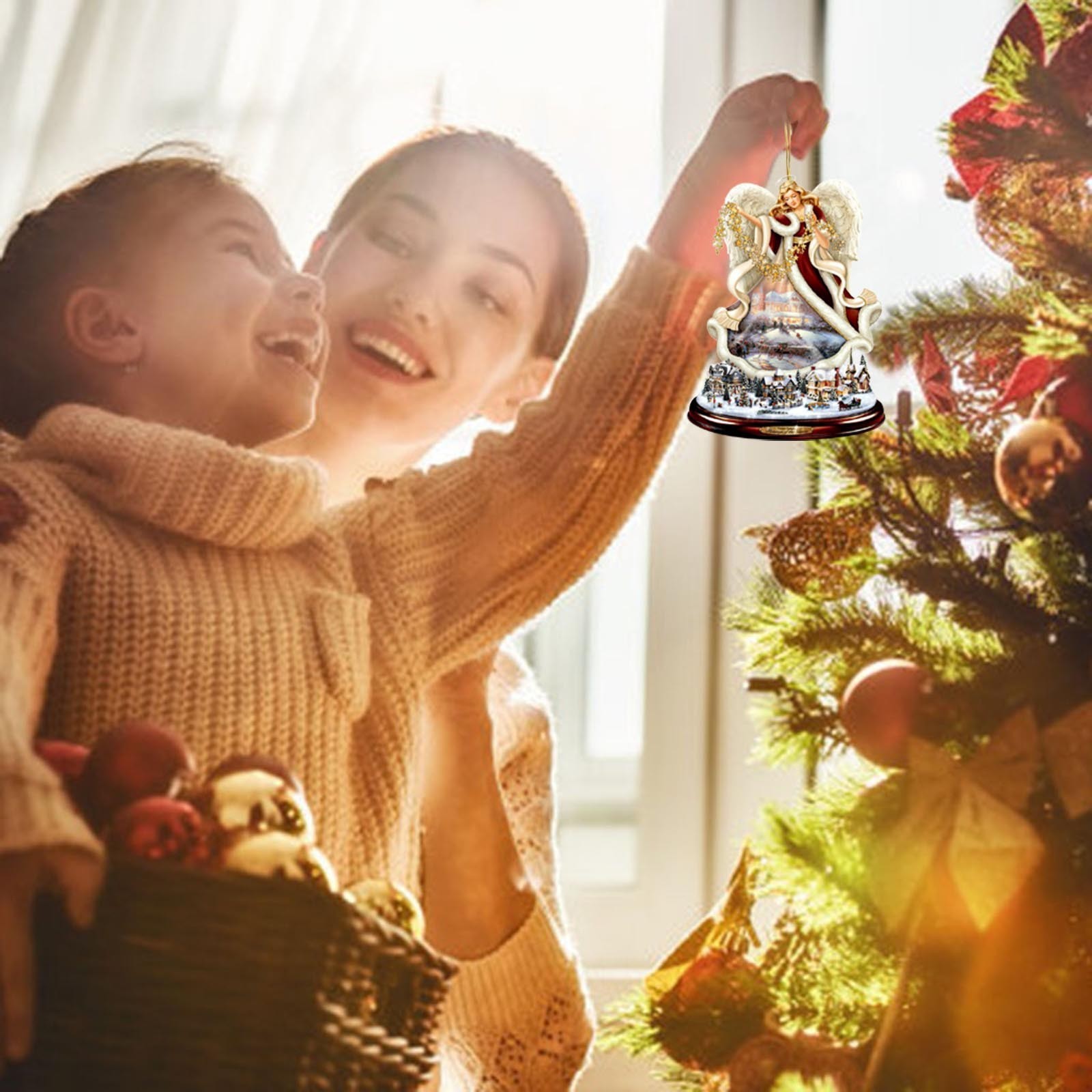 Transfronterizo nuevo creativo árbol de Navidad Santa Claus acrílico colgante artesanía coche colgante decoraciones para el hogar