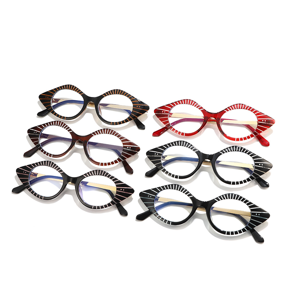 Cross-border Personalized Multi-color Cat-eye European And American Trendy Retro Patchwork Lip-shaped Frame, Foreign_voghion.com
