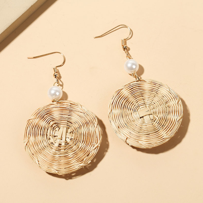 1 Pair Vacation Flower Shell Braid Inlay Artificial Pearls Womenu0027S Drop Earrings