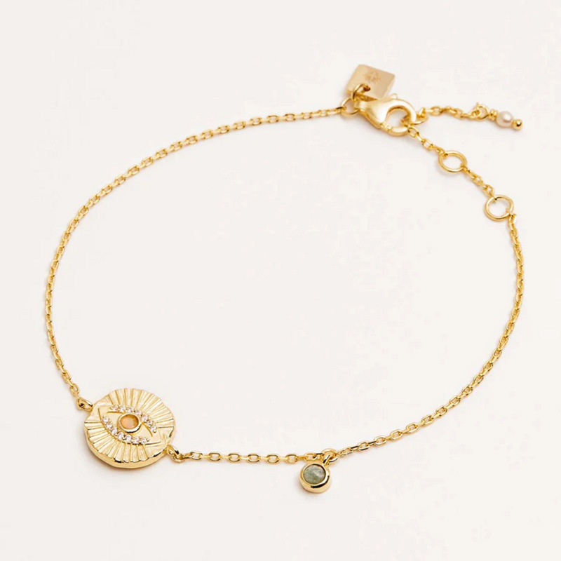 Retro Geometric Eye Copper Bracelets Plating Zircon Copper Bracelets