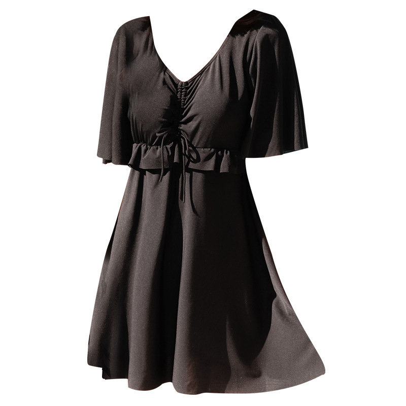 Traje de baño de las mujeres más el tamaño de moda suelta adelgazamiento traje de baño grande pecho push up vestido de una pieza traje de baño de aguas termales