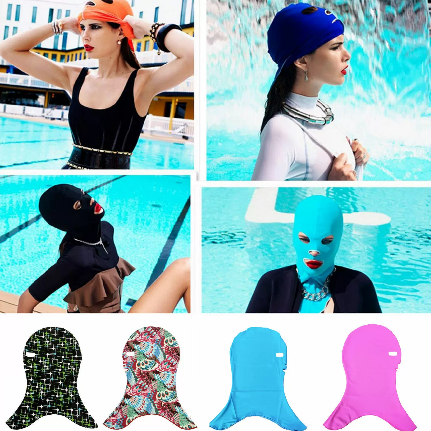 Waterproof Swimming Hood, 1–3 mm Thickness Options, sun & UV protection, one size