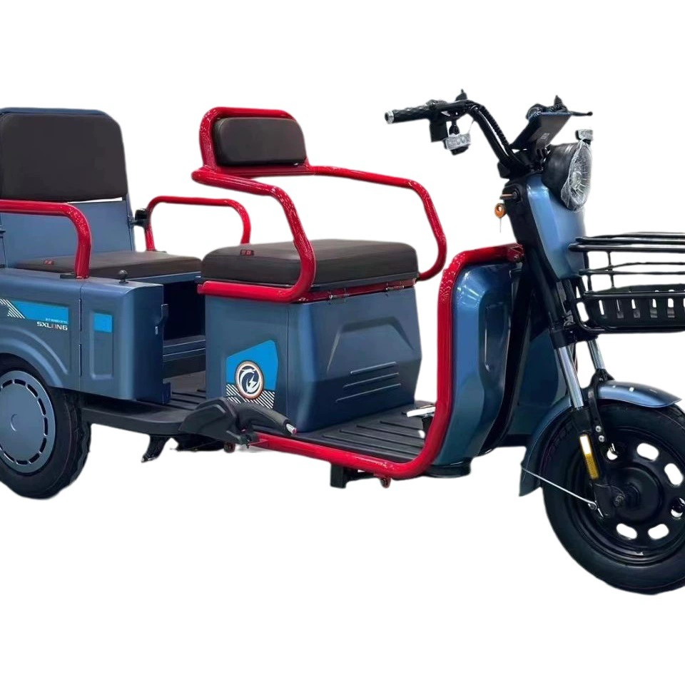 Электрический трехколесный велосипед, складное заднее сиденье, Электромобиль, пассажирский и грузовой трехколесный велосипед двойного назначения, высокооборудованный трехколесный велосипед