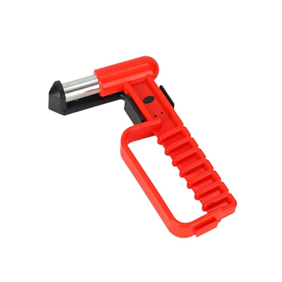 Car-Mounted Multifunctional Safety Hammer, Qəza çəkici - red-without-cutter-black-base-bubble-bag-about-177525cm