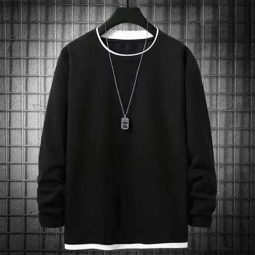 Autumn Plaid Mock Neck Long Sleeve Hooded Sweatshirt for Men and Women, Couple's Style, Spring and Autumn Season Top, New Casual T-shirt