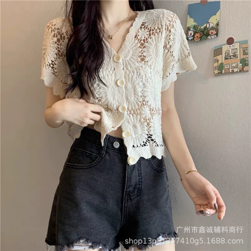 Женская пляжная накидка с длинным рукавом, one size (длина 65 см), защита от солнца, лёгкая
