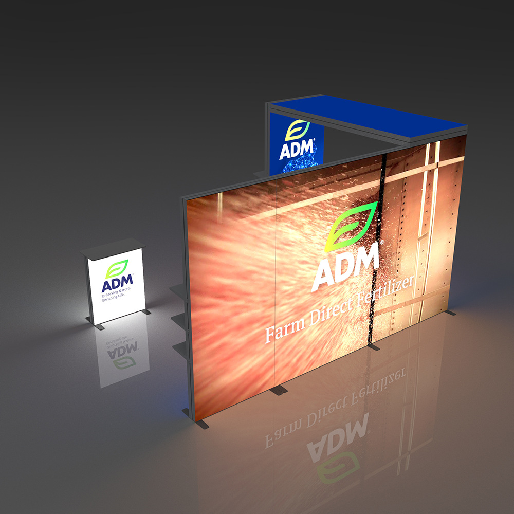 参展便携式铝合金卡布LED背打落地式展示灯箱热转印卡布灯箱