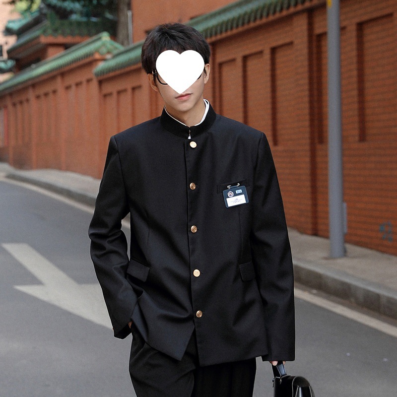 DK制服套装情侣日系立领中山装男休闲小西服热血高校校服诘襟西装