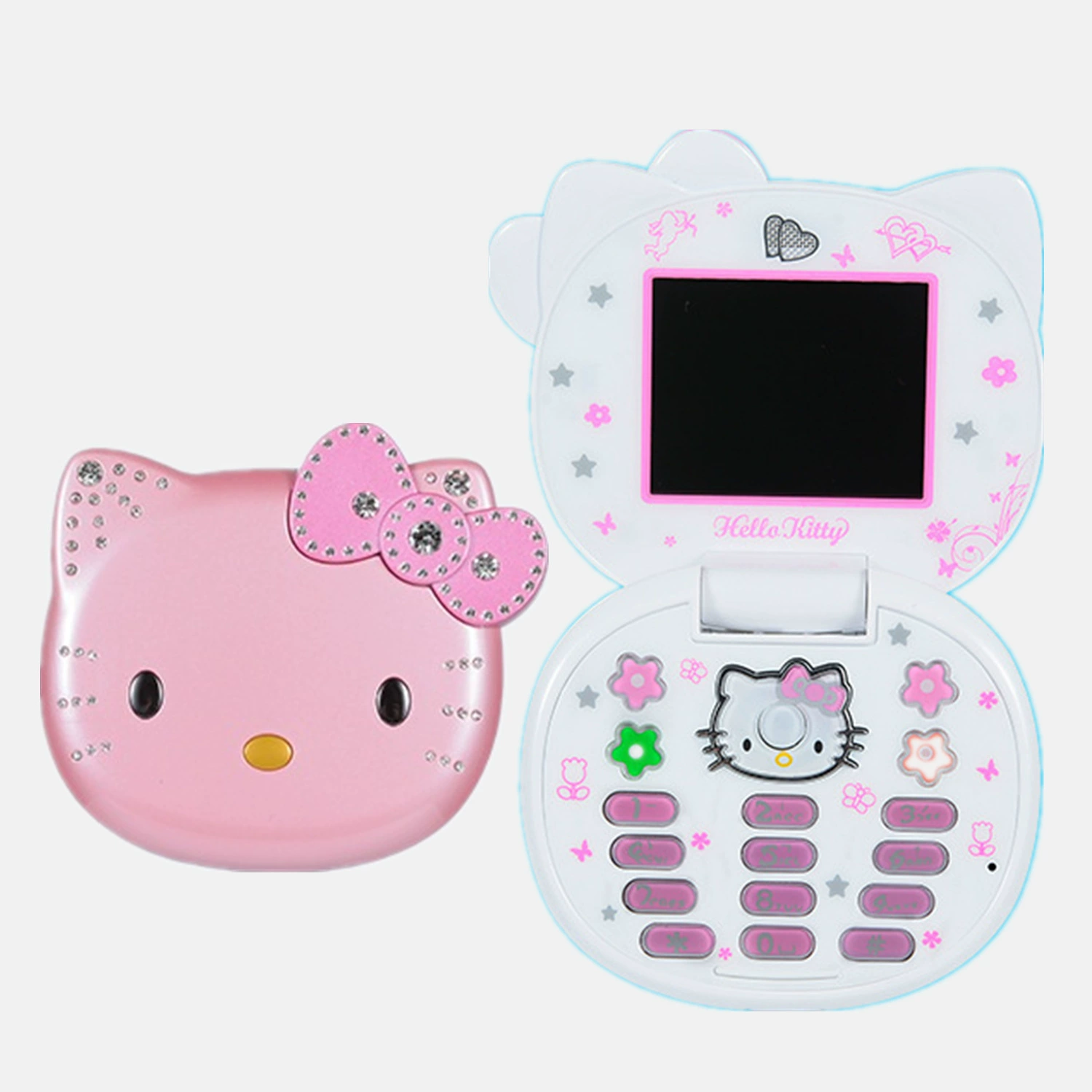 Снаружи один горячий маленький мобильный телефон Новый K688 Hello Kitty раскладной мобильный телефон мультфильм милые студенты детский мини мобильный телефон