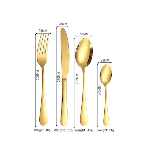 Amazon Cross-border stainless steel tableware set for Western cuisine, 24-piece set including steak knife, fork, spoon, 4 main pieces of tableware set