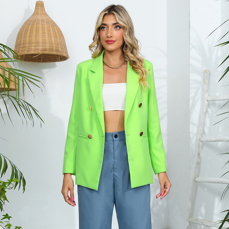 Cross-Border Foreign Trade Spring New Trendy Fashion Casual Versatile Pocket Slim-Fit Long-Sleeve Blazer for Women