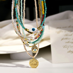 Spring and Summer Y2K Freshwater Pearl Necklace Women's Light Luxury Niche High-end Color-free Crystal Beaded Necklace