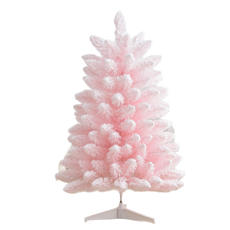 Árbol de Navidad con nieve rosa adhesiva, decoración navideña, escaparate de centro comercial, adornos navideños de alta gama y suministros de decoración