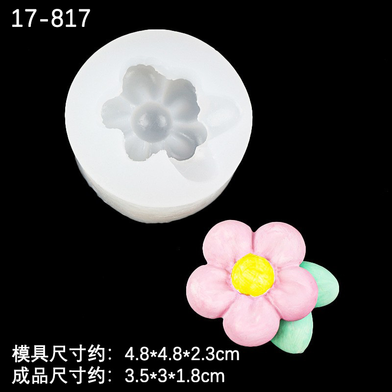 Aromaterapia fragante piedra tridimensional flor decoración pastel decoración yeso chocolate fondant epoxi molde de silicona