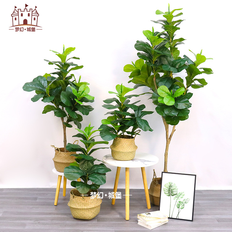 Planta artificial maceta decoración del hogar planta verde Qin Ye Rong salón Planta artificial decoración bonsai