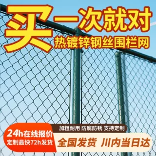 球场围网防攀爬抗冲击体育场包塑勾花网围栏学校篮球场防护网定制