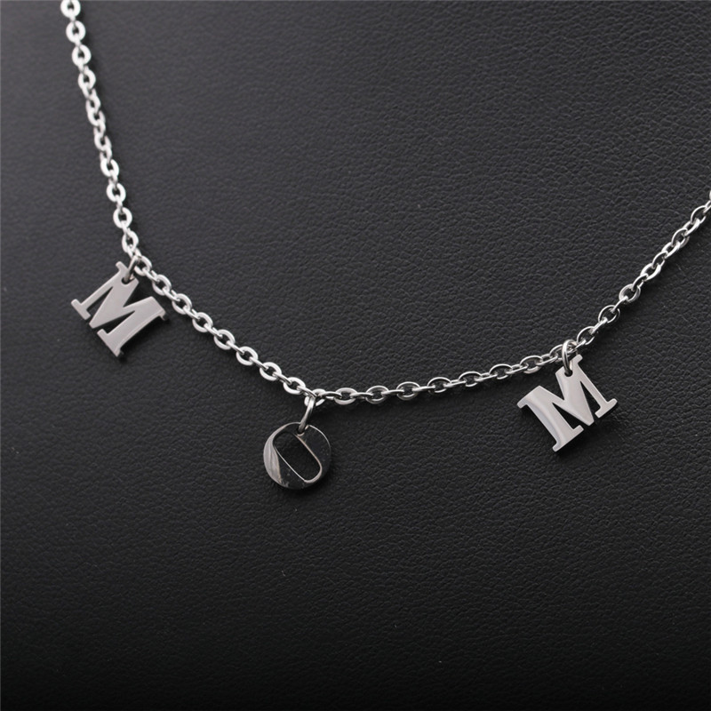 Stainless Steel Letters Mom Necklace display picture 4