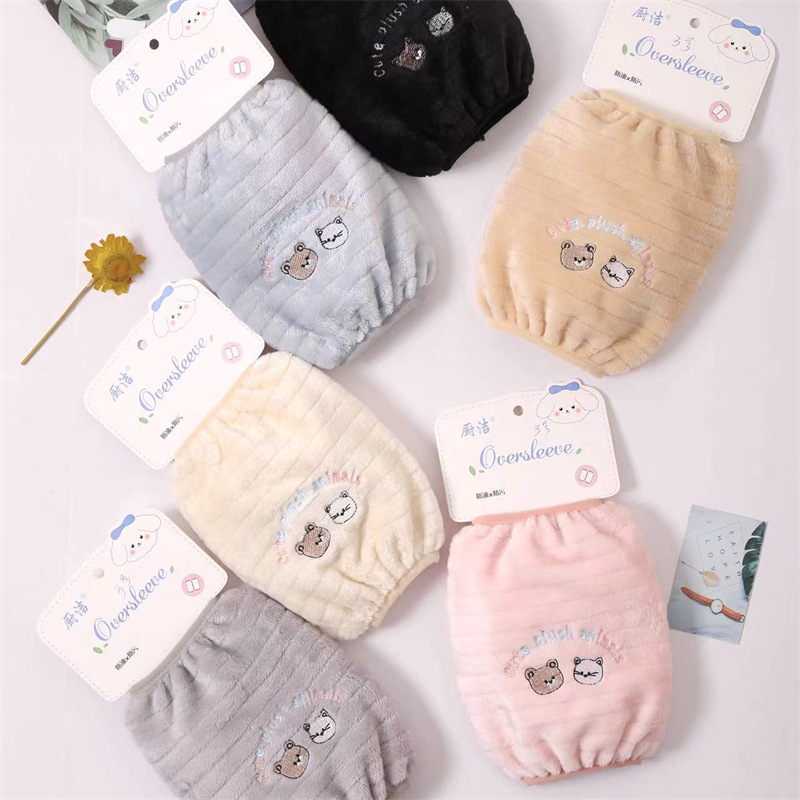 Franela impermeable bordada cocina del bebé de los hombres de las mujeres largo oversleeve mangas de la mano de los niños al por mayor estudiante Otoño e Invierno