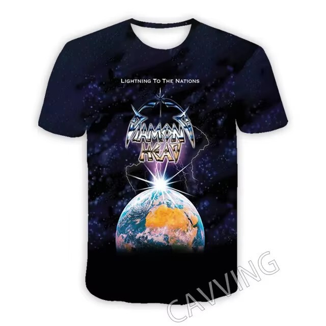 3D Digital Printing Diamond Headband Casual Hip Hop T-Shirt Harajuku Style 2024 Cross-border Hot Selling