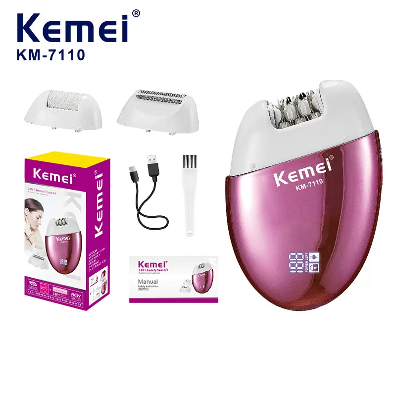 kemei科美女士剃毛器 家用电动剃毛器拔毛三合一智能数显私密脱毛