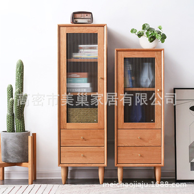 北欧实木餐边柜 储物收纳柜 简约边柜 樱桃木 酒柜 餐厅 客厅家具