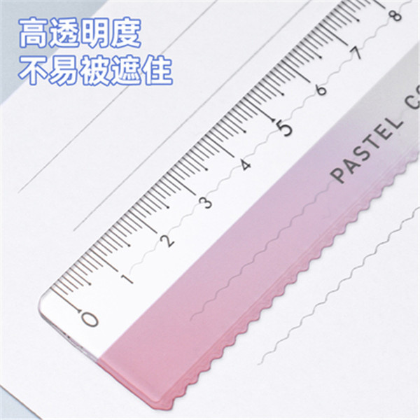 Japonés KOKUYO reputación nacional Galleta de color claro regla de cielo claro 15cm Regla de onda estudiantes de primaria y secundaria que miden Examen de pintura