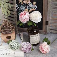 夜玫瑰單頭小茶玫仿真花廠家家居裝飾婚慶手捧花牆假花MW57892